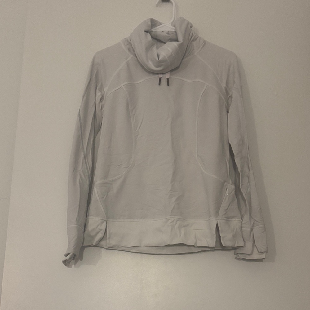 Lululemon Flurry Fighter White Funnel Neck Pullover Sz 8